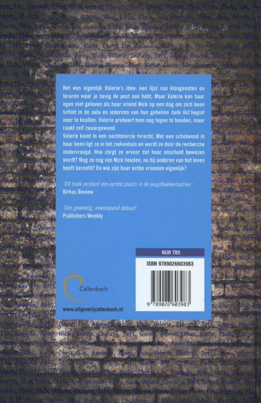 Hate list achterkant