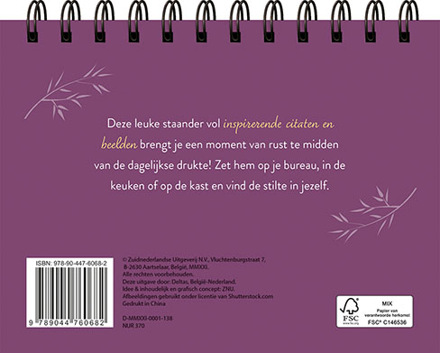 Kom tot rust - Tafelstaander achterkant