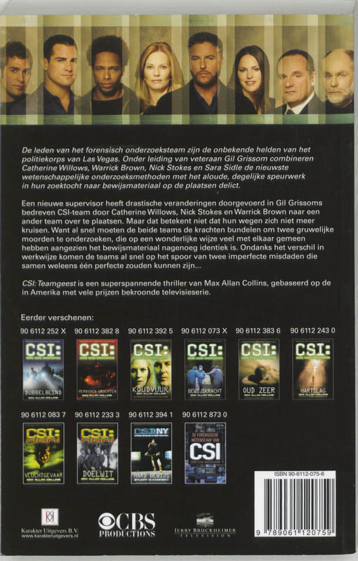 CSI: Teamgeest achterkant