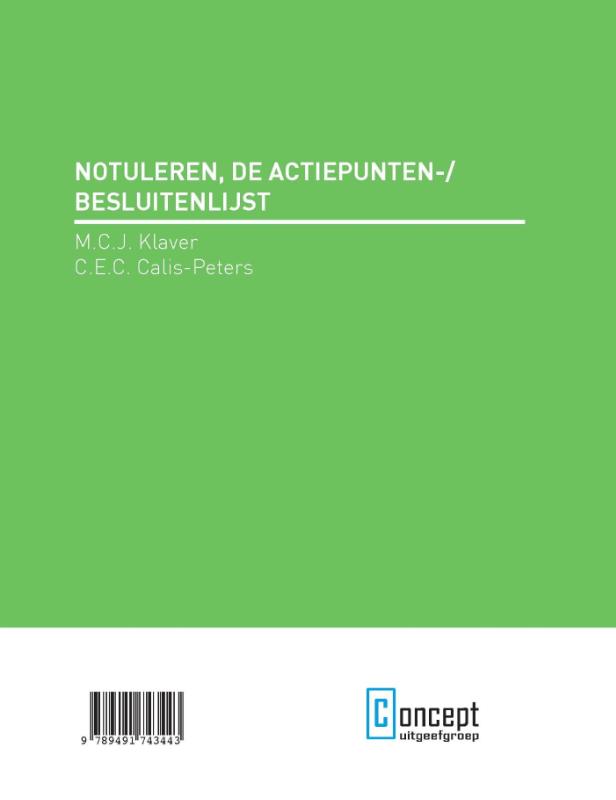 Notuleren, de actiepunten-/besluitenlijst achterkant
