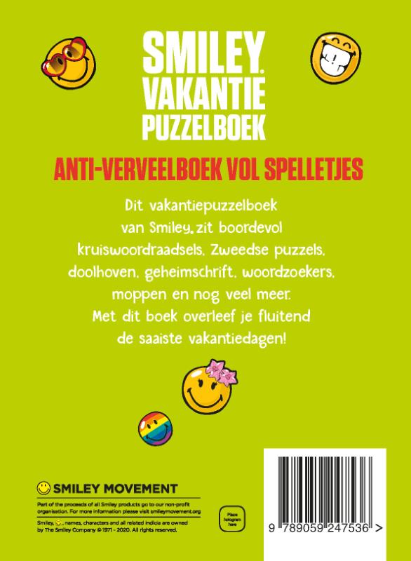Smiley Vakantie puzzelboek achterkant