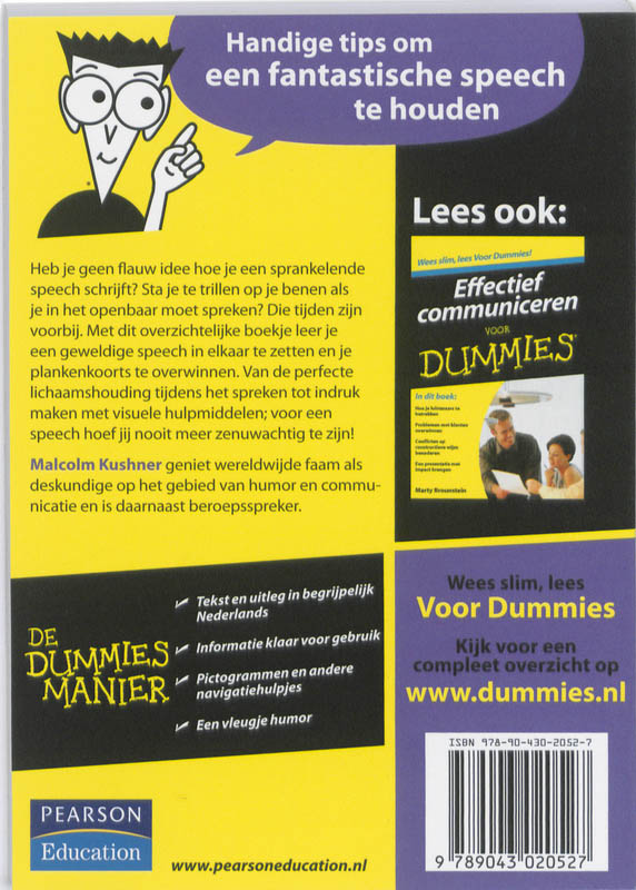 De kleine Speechen voor Dummies / Voor Dummies achterkant