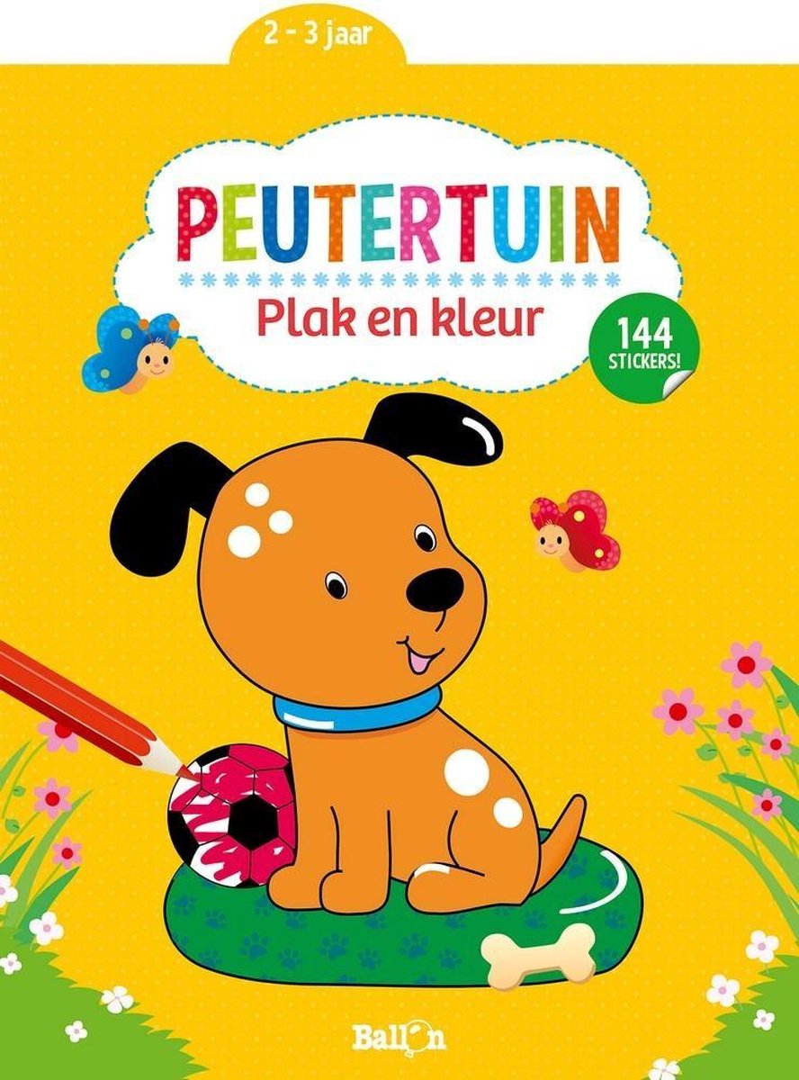 Peuter Plak en kleurboek geel plakboek stickers stickerboek