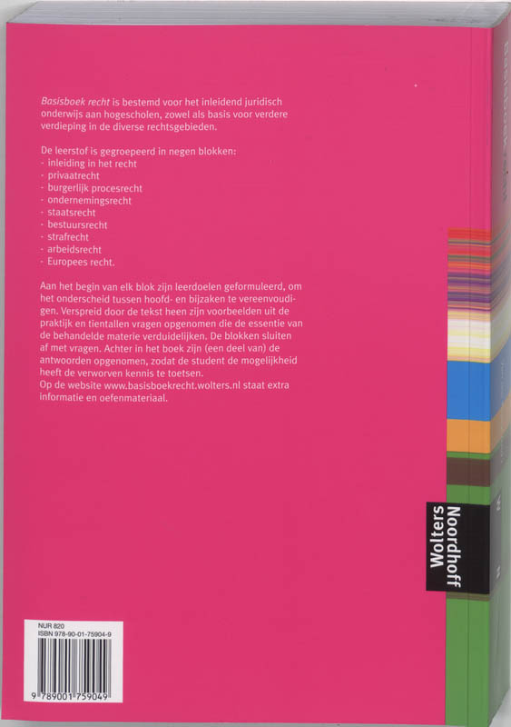 Basisboek Recht achterkant