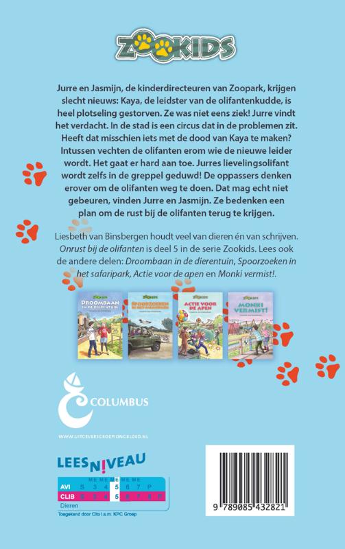 Onrust bij de olifanten / Zookids / 5 achterkant