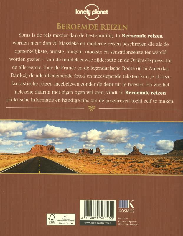 Beroemde reizen / Lonely Planet achterkant