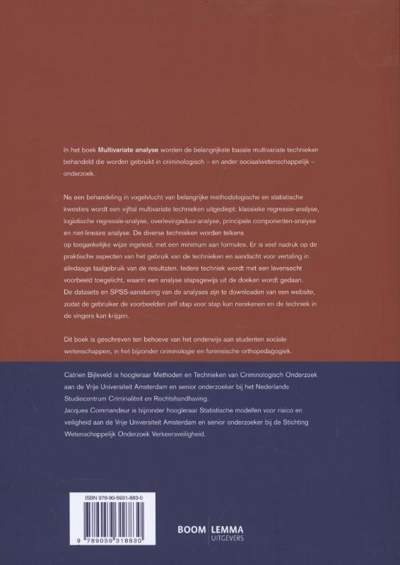 Multivariate analyse / Studieboeken Criminologie & Veiligheid achterkant