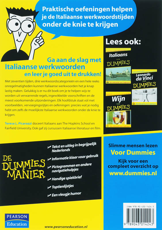 Italiaanse werkwoorden voor Dummies / Voor Dummies achterkant