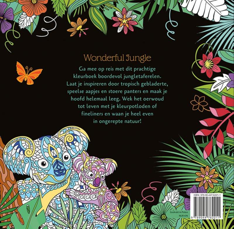 Wonderful Jungle - Kleuren voor volwassenen achterkant