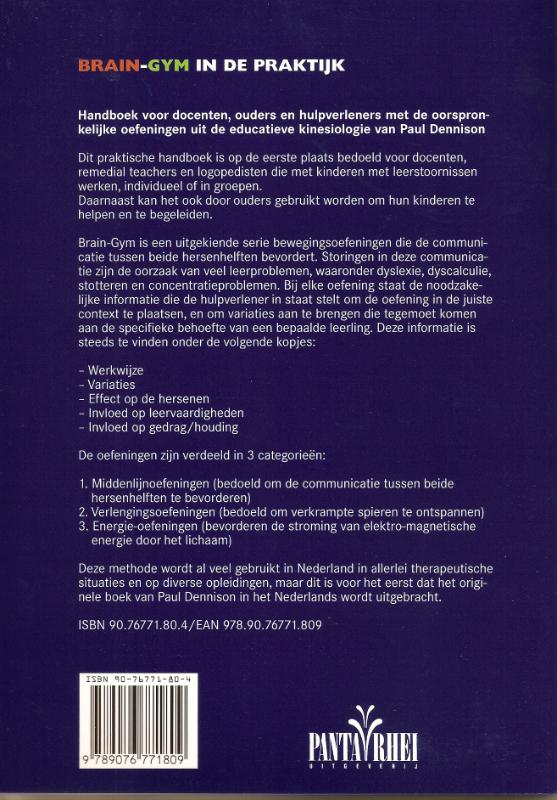Brain-Gym in de praktijk achterkant