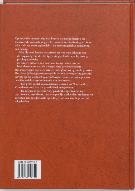 Praktijkboek gesprekstherapie achterkant