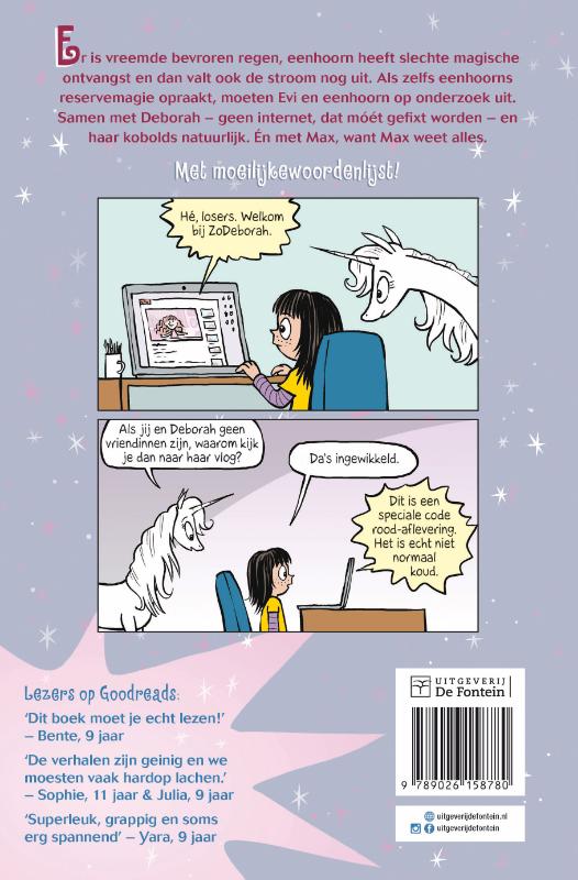 Evi gaat als de bliksem / Evi en eenhoorn / 6 achterkant