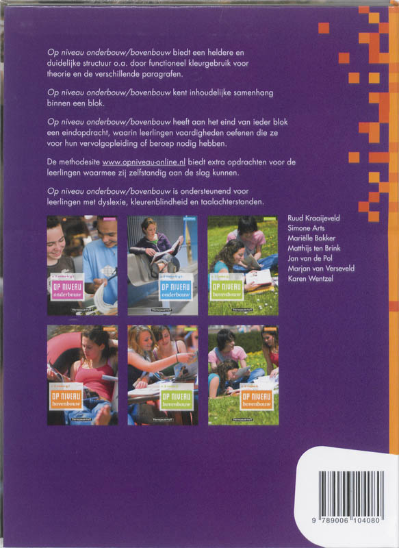 Op Niveau Bovenbouw VMBO 4 GT Basisboek Lineair achterkant