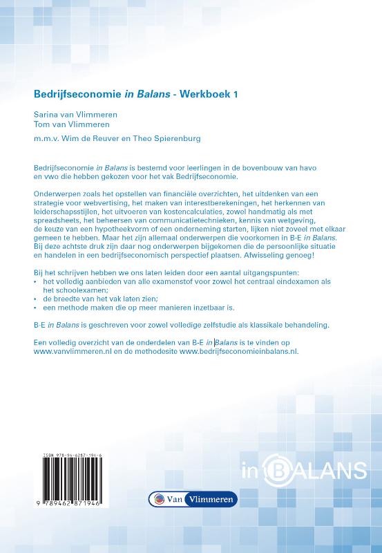 Bedrijfseconomie in Balans Havo werkboek 1 achterkant