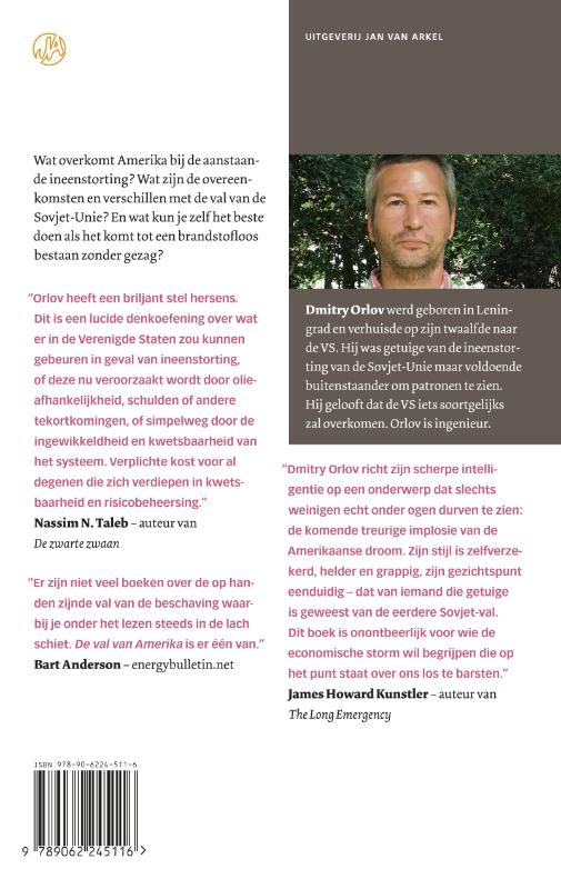 De val van Amerika achterkant