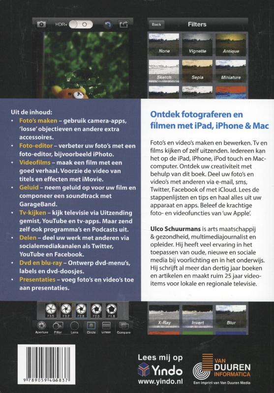 Ontdek! - Ontdek fotograferen en filmen met de iPad iPhone en Mac achterkant