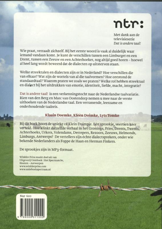 Dat is andere taal achterkant