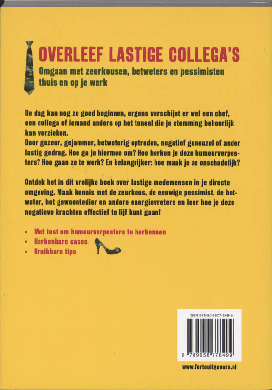 Overleef lastige collega's achterkant