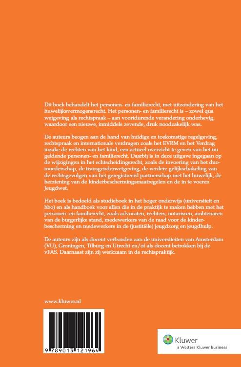 Het hedendaagse personen- en familierecht achterkant