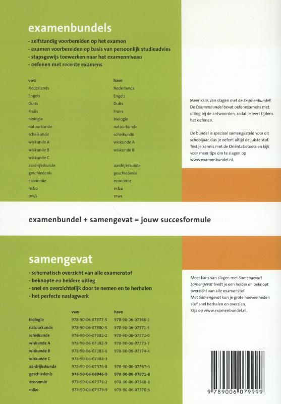 Nederlands / Havo;vwo 3F;4F / Samengevat achterkant