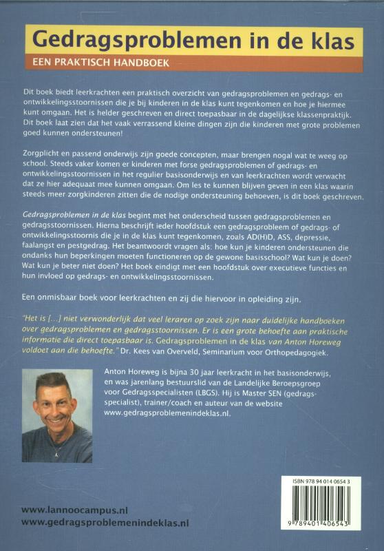 Gedragsproblemen in de klas achterkant