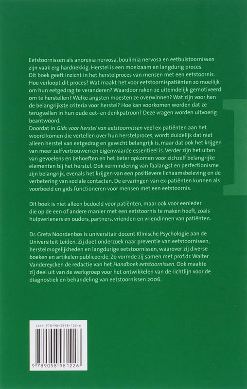 Gids voor herstel van eetstoornissen achterkant