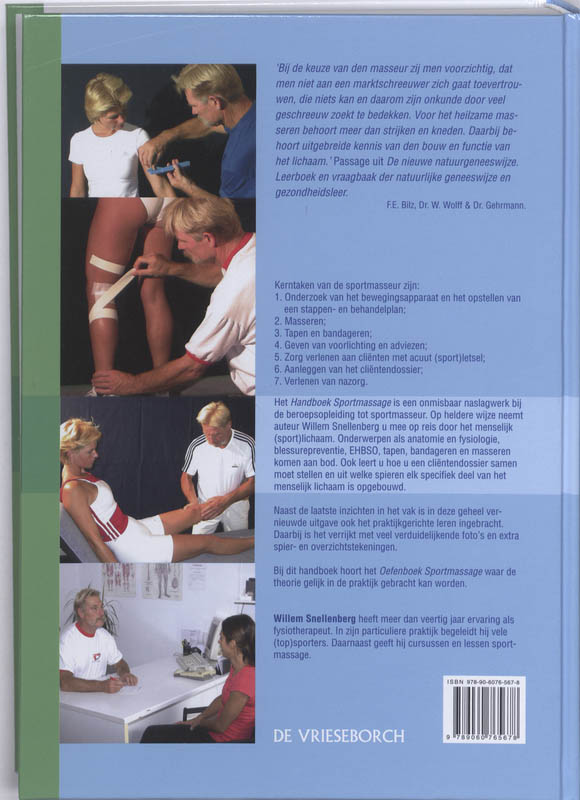 Handboek Sportmassage basisboek achterkant