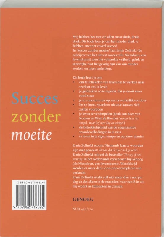 Succes Zonder Moeite achterkant