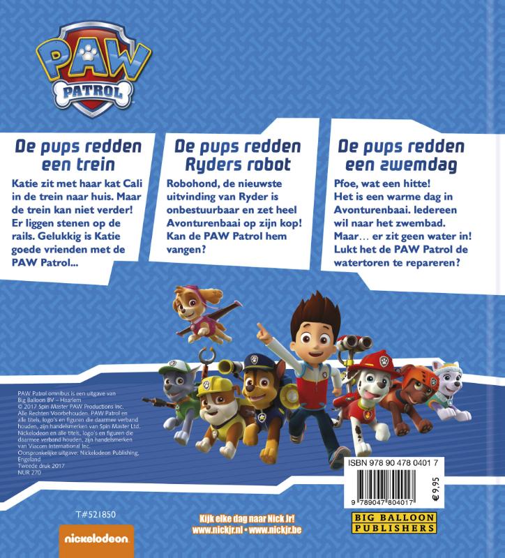 Paw Patrol 2 -   Omnibus met 3 verhalen achterkant