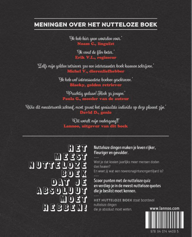 Het nutteloze boek achterkant