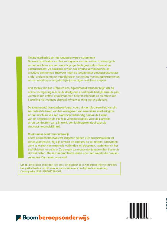 Online marketing en het toepassen van e-commerce folio / Keuzedelen achterkant