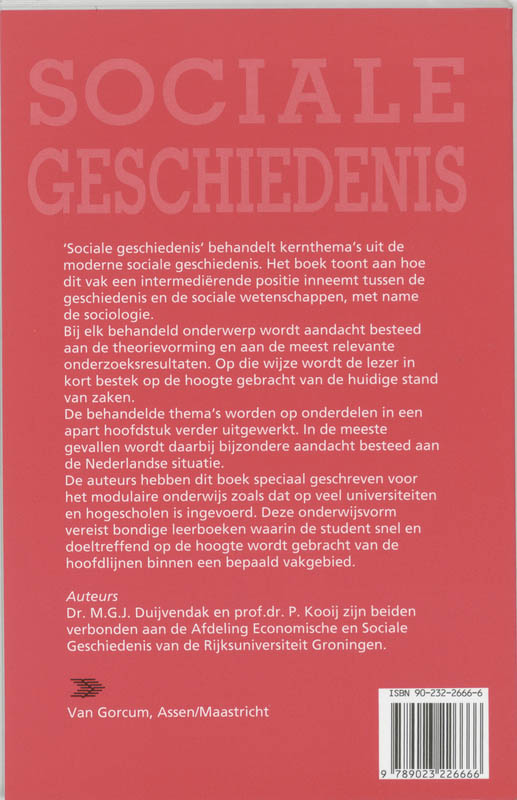 Sociale geschiedenis achterkant