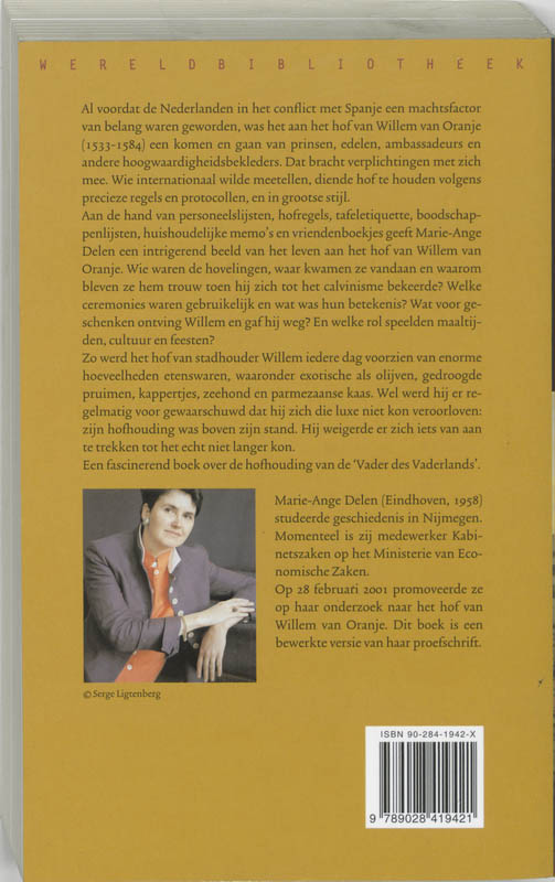 Het hof van Willem van Oranje / Historische reeks achterkant