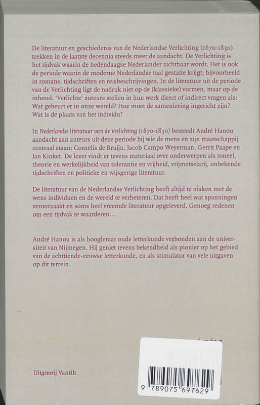Nederlandse Literatuur Van De Verlichting achterkant