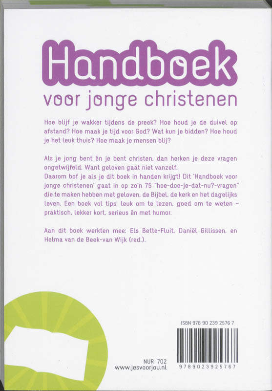 Handboek voor jonge christenen achterkant