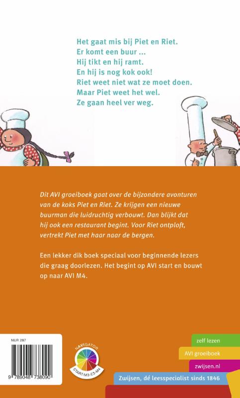 Piet en Riet gaan hoog / AVI groeiboeken achterkant