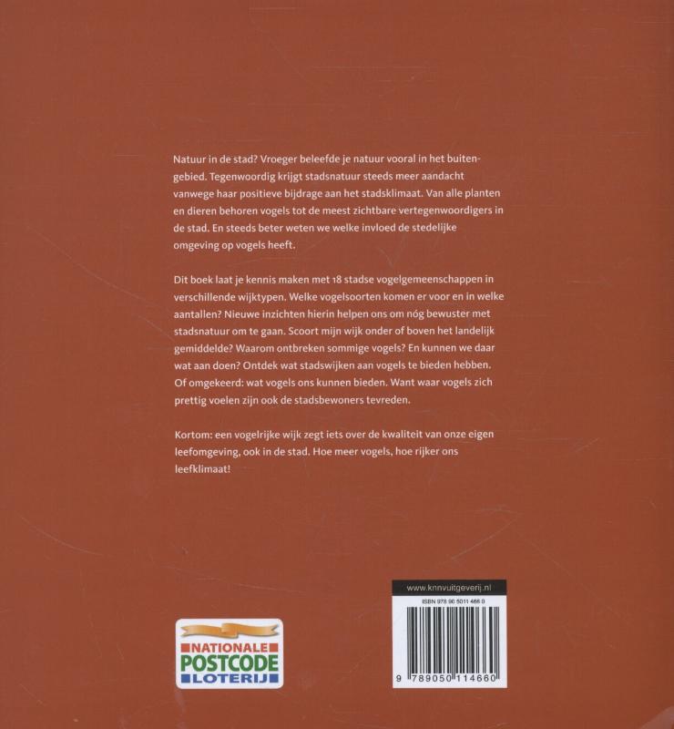 Stadsvogels in hun domein achterkant