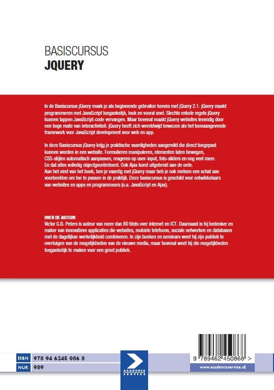 Basiscursussen  -   Basiscursus jQuery achterkant