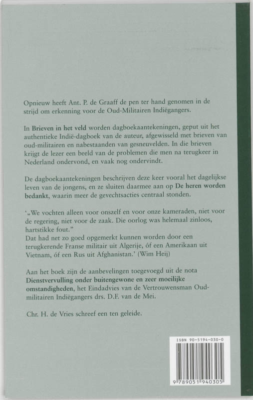 Brieven Uit Het Veld achterkant