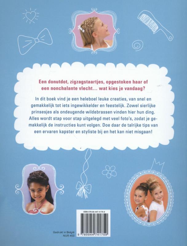 Vrolijke vlechten en dotjes achterkant