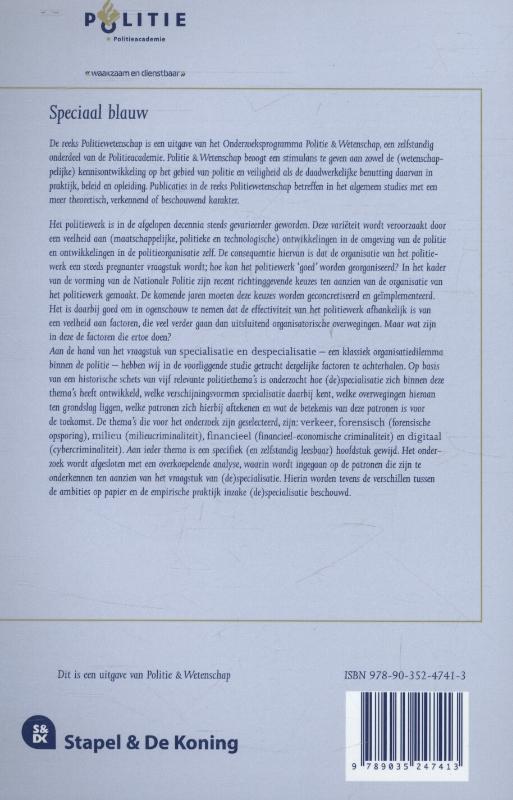 Politie & wetenschap 74 -   Speciaal blauw achterkant