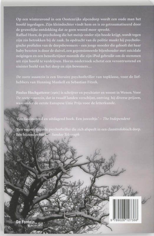 De zoete waanzin - Paulus Hochgatterer achterkant