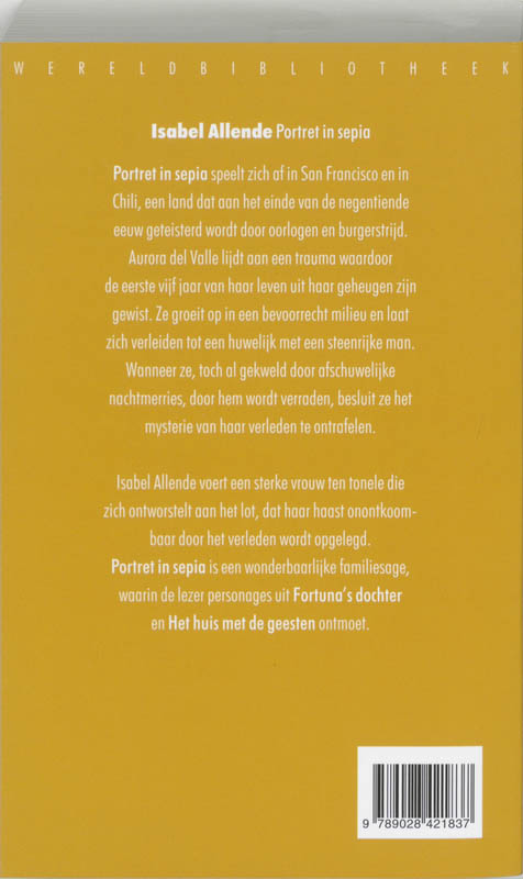 Portret in sepia achterkant