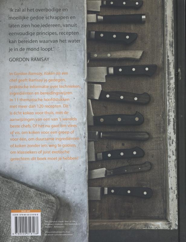 Gordon ramsay, koken als een chef achterkant