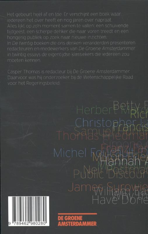 De twintig boeken die ons denken veranderden achterkant