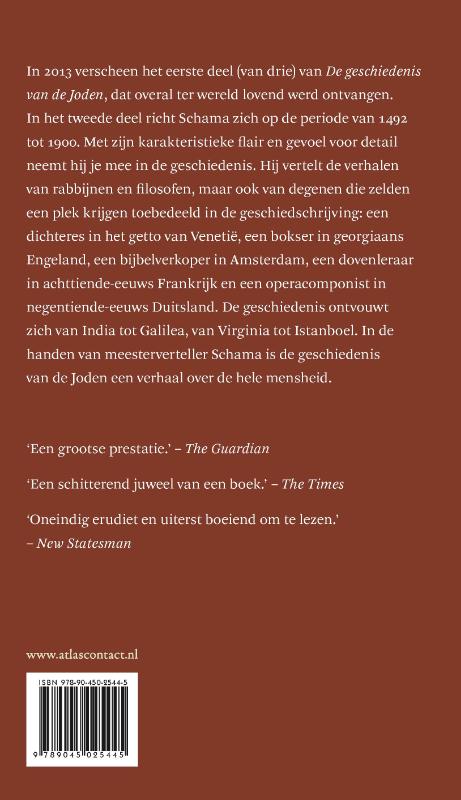 De geschiedenis van de Joden 2 Erbij horen 1492-1900 achterkant