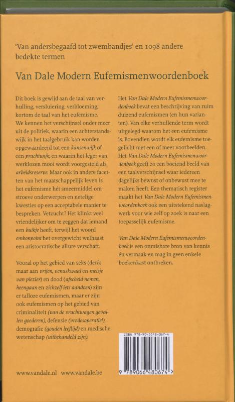 Van Dale Modern Eufemismenwoordenboek achterkant