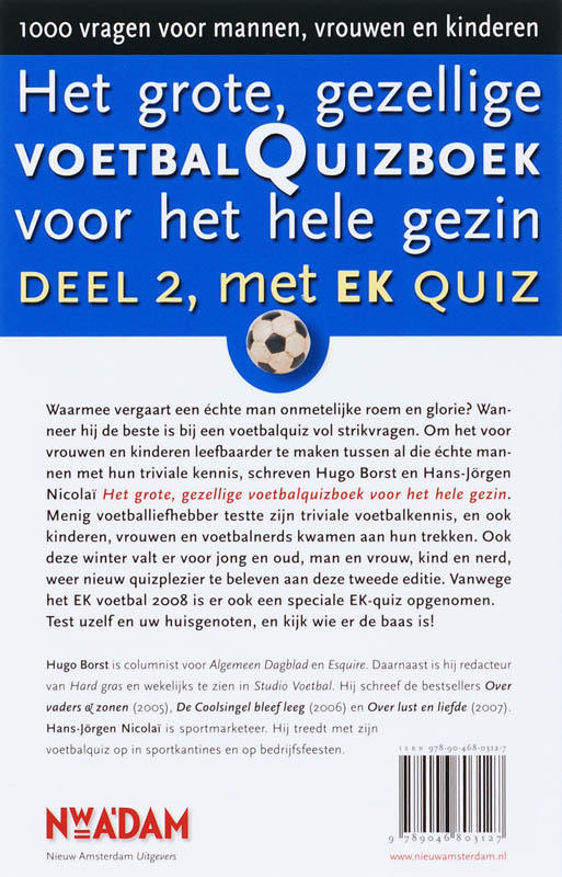 Het Grote, Gezellige Voetbalquizboek Voor Het Hele Gezin / 2 achterkant