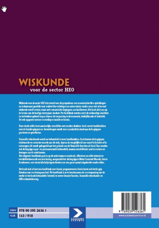 Wiskunde voor de sector HEO achterkant