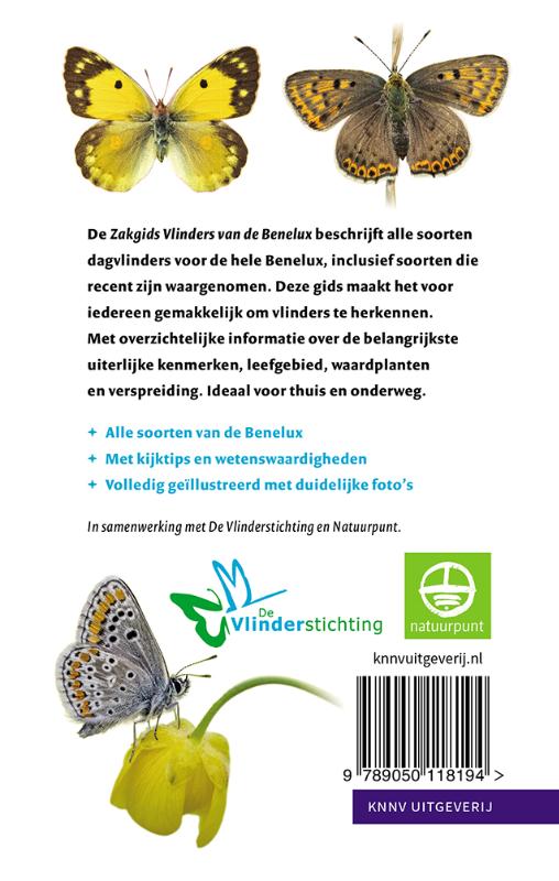 Zakgids Vlinders van de Benelux achterkant